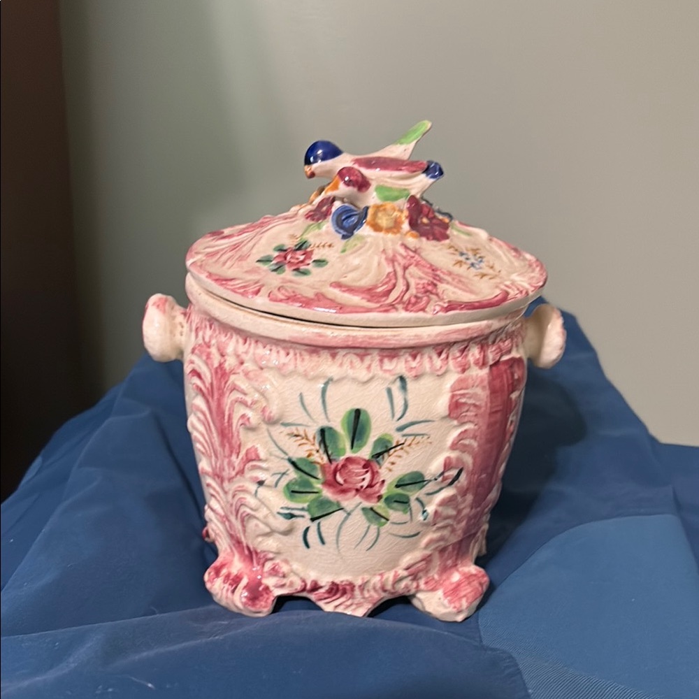 Made in Japan Floral Ice Bucket/Cookie jar with Lid